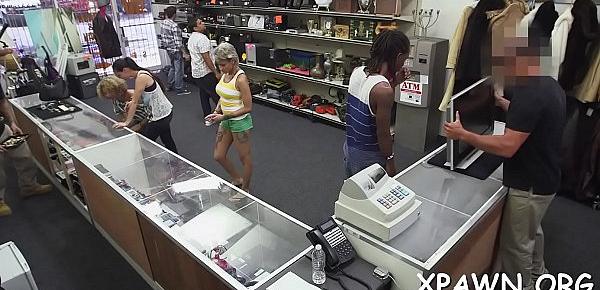  Juvenile woman shows us how she has some sex in shop room